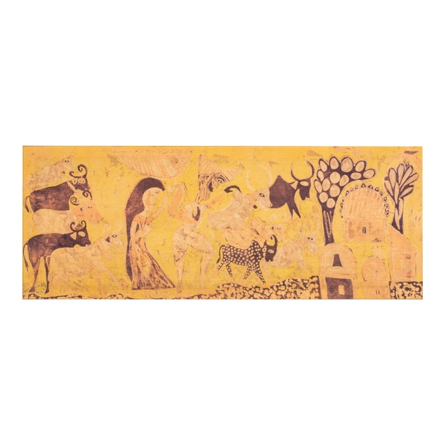 Indian Batik Art Textile Tapestry, 1965 For Sale