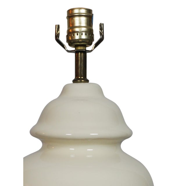 Large Vintage Ceramic Cream Ginger Jar Table Lamps a Pair Chairish
