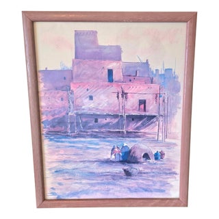 1980s Signed Mora Taos Pueblo New Mexico Print | Vintage Southwestern Art For Sale