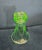 Exceptional piece of European interwar glassmaking history: 1930s Art Deco pressed uranium glass reversible trumpet vase &...