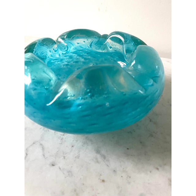 Seguso Vintage Mid Century Seguso Murano Glass Ashtray For Sale - Image 4 of 6