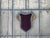 Early 20th C. Stained Glass Window - Shield / Crest in Wine Red and Old Gold For Sale - Image 11 of 13