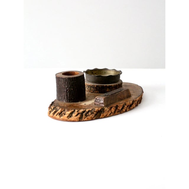 Brown Vintage Ashtray With Match Holder and Strike For Sale - Image 8 of 8