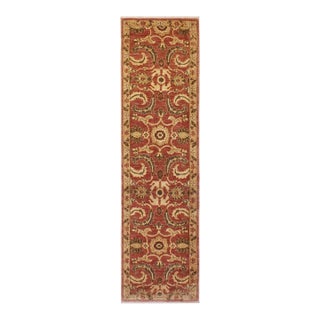 Shabby Chic Ziegler 1990's Rose/Gold Wool Runner Rug- 3'1'' X 12'3'' For Sale