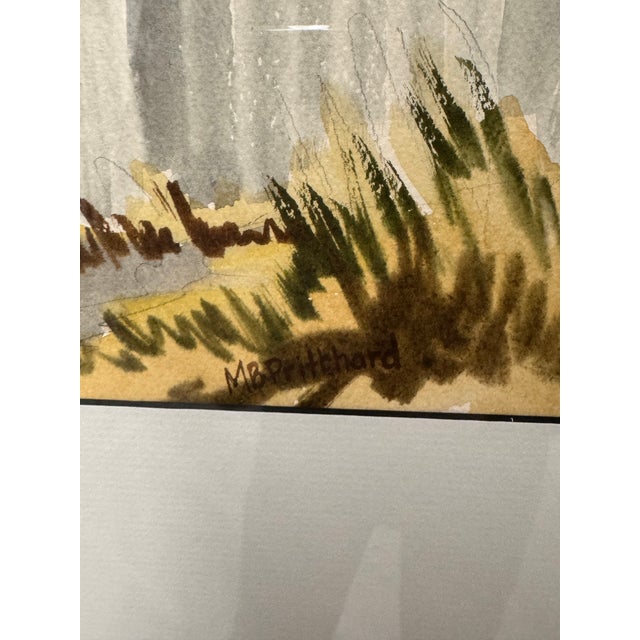 Traditional M. B. Pritchard Mendocino Framed Watercolor, Circa 1996 For Sale - Image 3 of 12