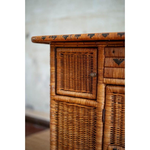 Small Woven Bamboo Sideboard, 1960s For Sale - Image 12 of 13