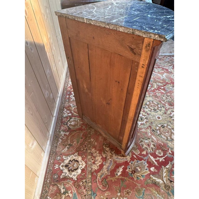 Louis-Philippe Corner Cabinet in Flamed Mahogany and Veined Grey Marble For Sale - Image 6 of 7
