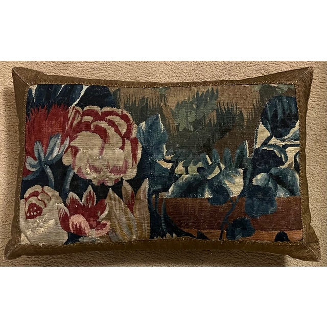 Antique 18th Century French Aubusson Verdure Tapestry Pillow For Sale In New York - Image 6 of 10