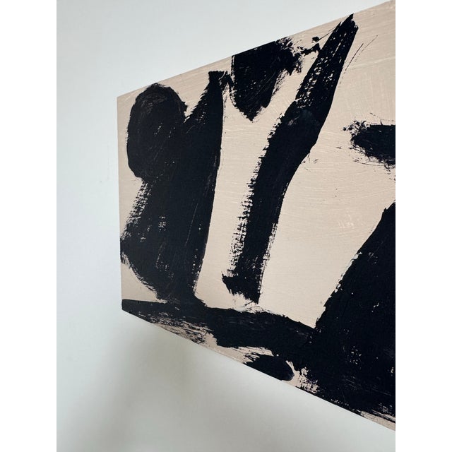 Genesis, Contemporary Black and Tan Abstract Painting by Matt Higgins For Sale In Philadelphia - Image 6 of 6