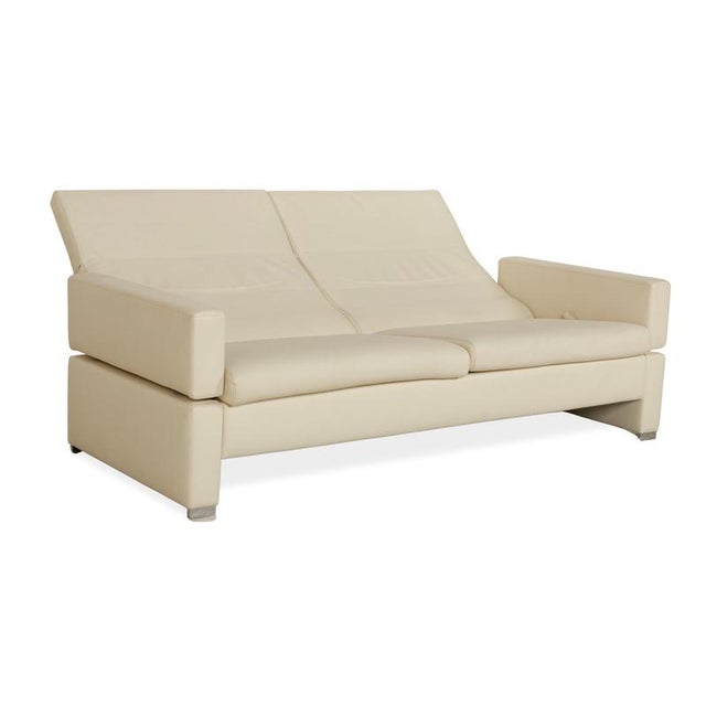 Tomo 2-Seater Sofa in Cream Leather from Brühl For Sale - Image 5 of 14