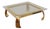 Mastercraft Attributed Hollywood Regency Asian Inspired Brass and Glass Coffee Table For Sale