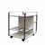 A serving trolley from the 1970s, characterised by a polished chrome frame combined with white laminate shelves. The...
