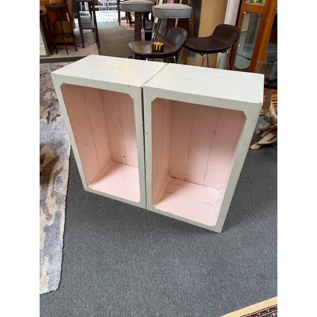 Pink + White Stacking Shelves, Set of Three For Sale - Image 12 of 12