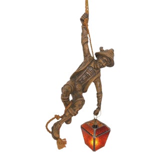 Bavarian Mountain Climber Hanging Pendant Lamp - 1970s For Sale