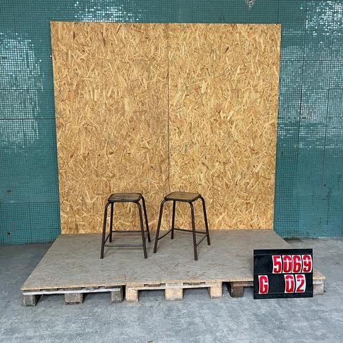 Industrial Vintage Mullca Industrial French Stacking High Stools, 1950s, Set of 2 For Sale - Image 3 of 3