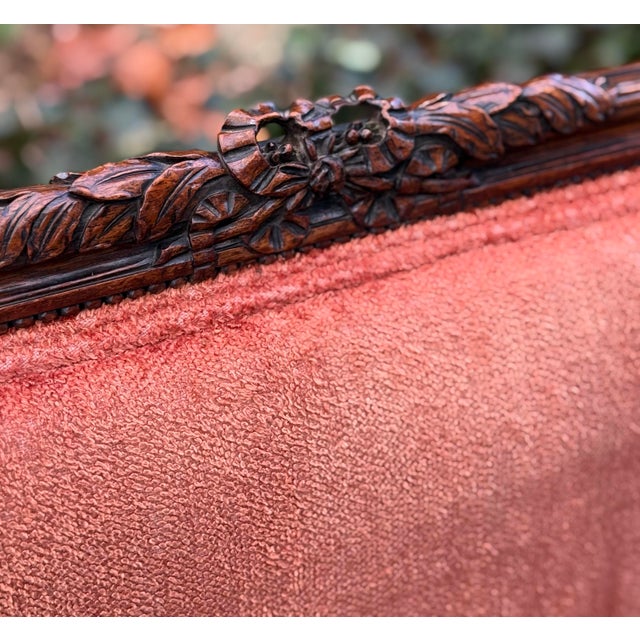 Textile Early 20th Century Heavily Carved Accent French Regency Chair For Sale - Image 7 of 10