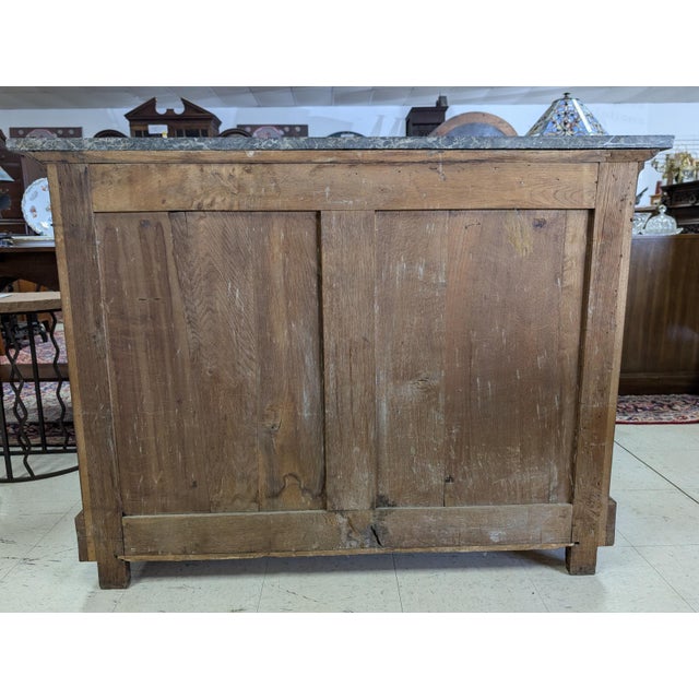 Antique French Louis Philippe Burl Walnut Marble-Top Commode, Circa 1850’s For Sale - Image 4 of 12