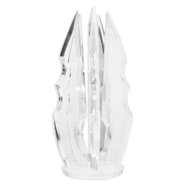 This is a post-modern lucite table sculpture in the style of Van Teal. The entire piece is crafted from lucite, including...
