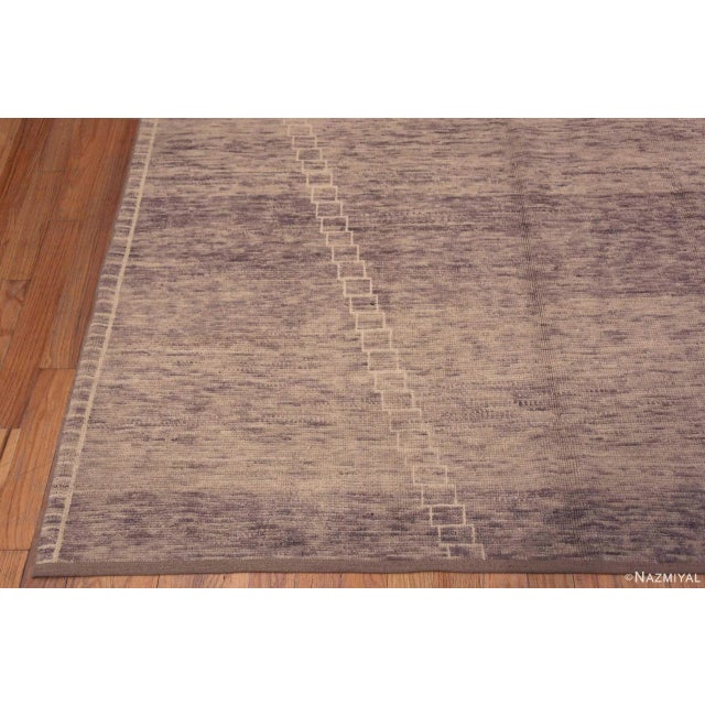 Modern Contemporary Neutral Grey Geometric Minimalist Area Rug For Sale - Image 4 of 6