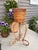 Italian Vintage Mid Century Crespi Style Pencil Reed Rattan Pedestal Bamboo Planter Italian For Sale - Image 3 of 12