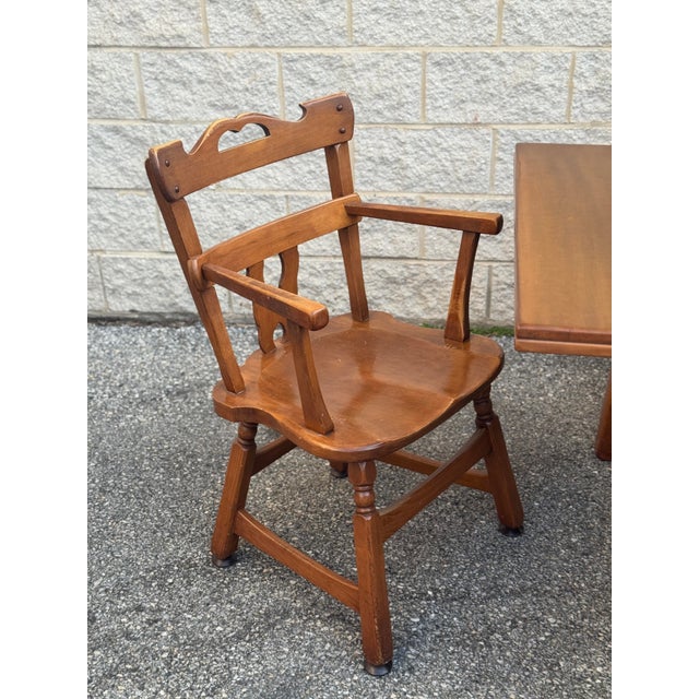 Cushman of Vermont Vintage Cushman Style Solid Wood Maple Dining Chairs, Set of 6 For Sale - Image 4 of 10