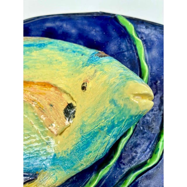 Contemporary Queen Angel Fish Ceramic Wall Sculpture For Sale - Image 3 of 8