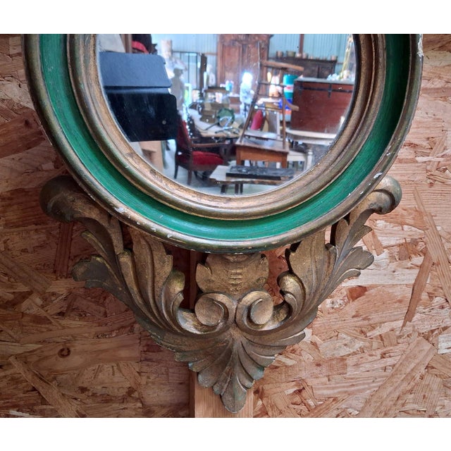 Empire Style Mirror with Eagle in Carved and Polychrome Wood, Late 19th Century For Sale - Image 6 of 9