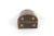 Boho Chic Vintage Humpback Dome Top Wood and Brass Box, Brass Trim, Lidded, Hinged Lid Box, Brown Red Green Gold Trinket For Sale - Image 3 of 10