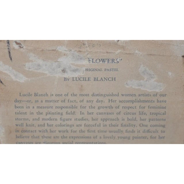 Lucile Blanch (1895-1981) Pastel Floral Still Life c.1940s For Sale In San Francisco - Image 6 of 7