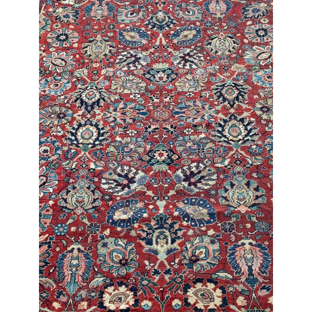 Traditional Vintage Hand Knotted Mahal Rug Circa 1920 For Sale - Image 3 of 6