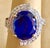 2020s 8.5 Carat Oval Tanzanite and 2 Carat Diamond Ring 18 Karat White Gold, Estate, Size 3 For Sale - Image 5 of 8