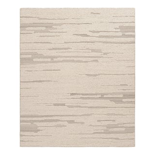Rug & Kilim’s Textural Kilim in White Abstract High-Low Patterns - 12x15 For Sale