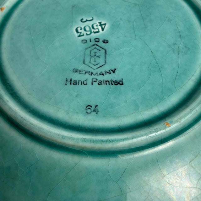 Early 20th Century Vintage Cico German Majolica Basketweave Plate For Sale - Image 5 of 6