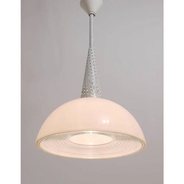 Perforated Pendant Lamp attributed to Mathieu Matégo, France, 1950s For Sale - Image 10 of 11