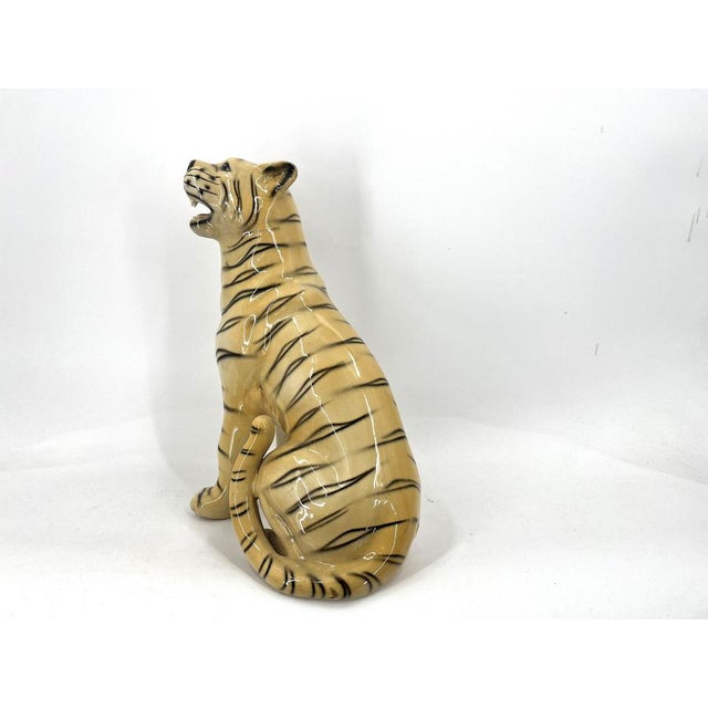 Ceramic Hand-Painted Ceramic Leopard, Italy, 1960s For Sale - Image 7 of 8
