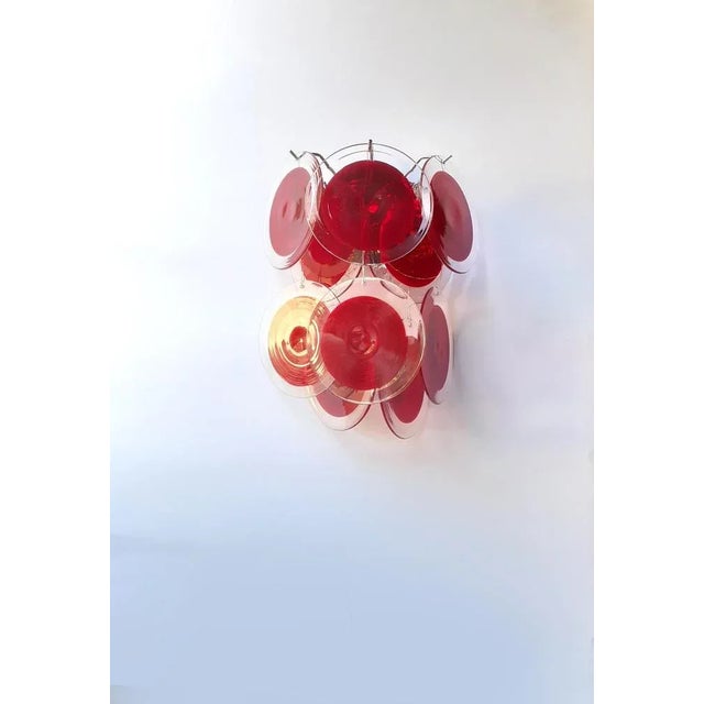 Red Murano Glass Disc 2 Level Wall Light Sconce from Simoeng For Sale - Image 6 of 10
