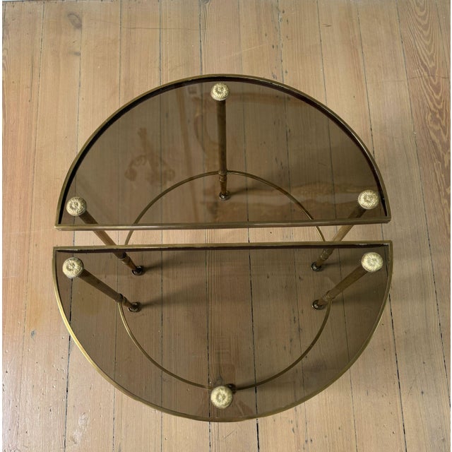 Maison Bagues Tripartite Brass Coffee Table For Sale - Image 9 of 11