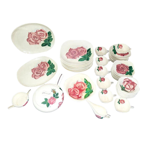1940s Red Wing Pottery Dinnerware Set Hand Painted - 35 Pieces