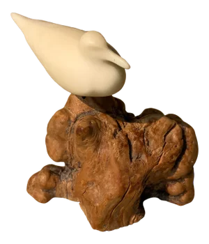 1970s Seagull on Driftwood Sculpture