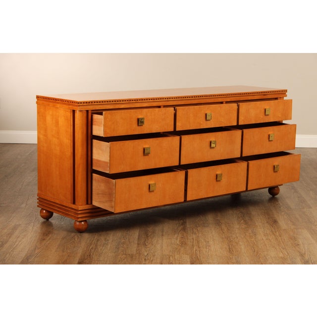 Tan Hickory White Genesis Collection Biedermeier Style Triple Dresser For Sale - Image 8 of 18