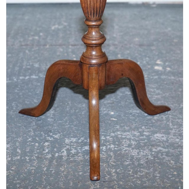 Walnut Pie Crust Wine Lamp End Side For Sale - Image 5 of 14