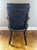 Early 20th Century Antique Blue and White Batik Upholstered English Wood Accent Chair For Sale - Image 5 of 16