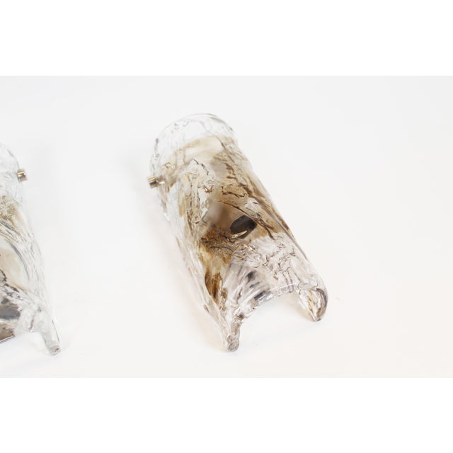 Vintage Murano Glass Wall Lamps from AV Mazzega, 1970s, Set of 2 For Sale - Image 4 of 9