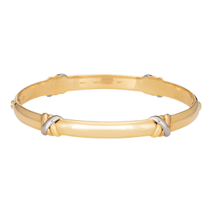 Circa 1995 Cartier Trinity Bangle Bracelet Sz 17 18k Yellow Gold