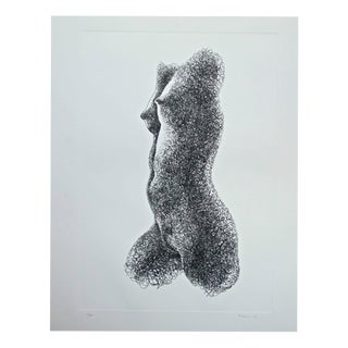 Giacomo Porzano, Nude Profile, Etching, 1972 For Sale