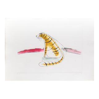 The Tiger, 1978 Signed Etching by Vick Vibha For Sale