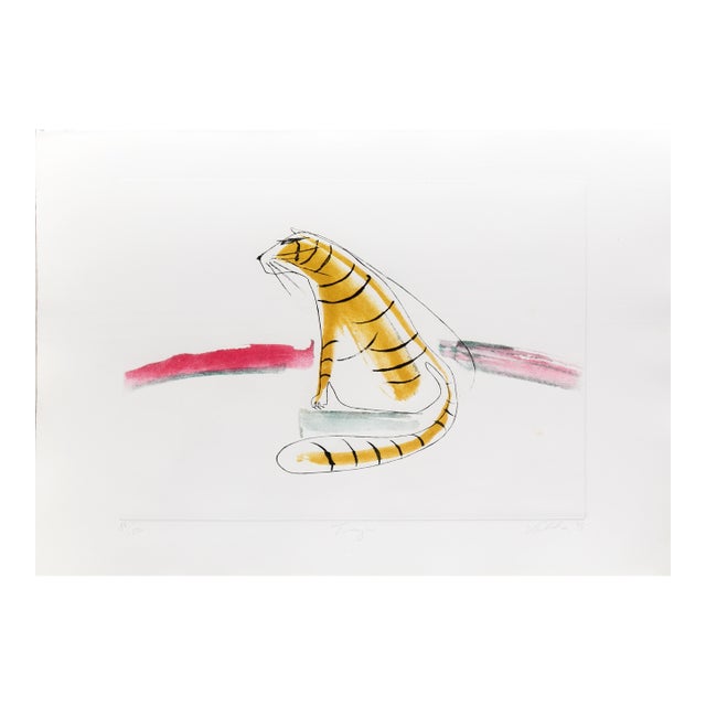 The Tiger, 1978 Signed Etching by Vick Vibha For Sale