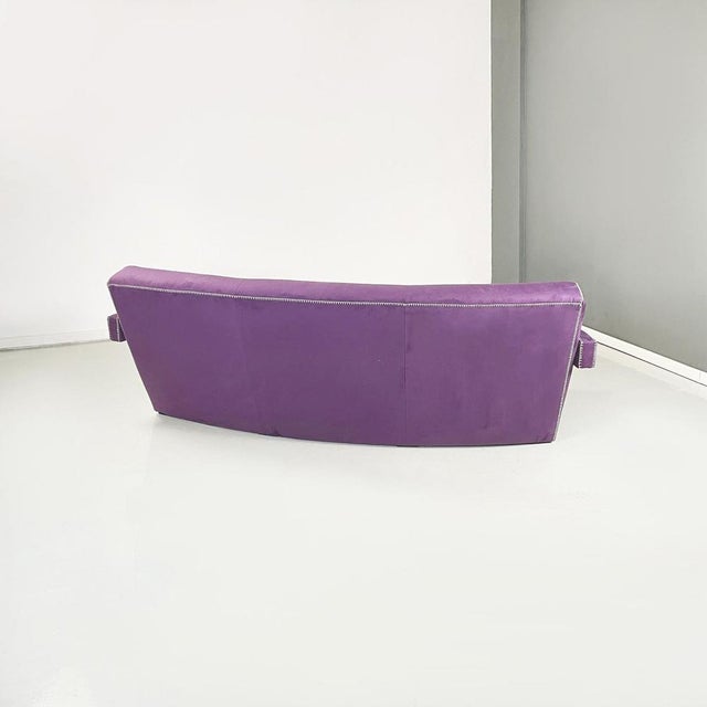 Cassina Modern Italian Velvet Model Utrecht Sofa attributed to Gerrit Thomas Rietveld for Cassina, 1990s For Sale - Image 4 of 14