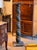 Italian carved and painted column pedestal, the spiral-twist shaft polychromed in deep teal-green and wound with a carved...