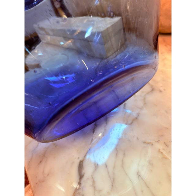 Italian Blue Art Glass Vase, 1970s For Sale - Image 9 of 9